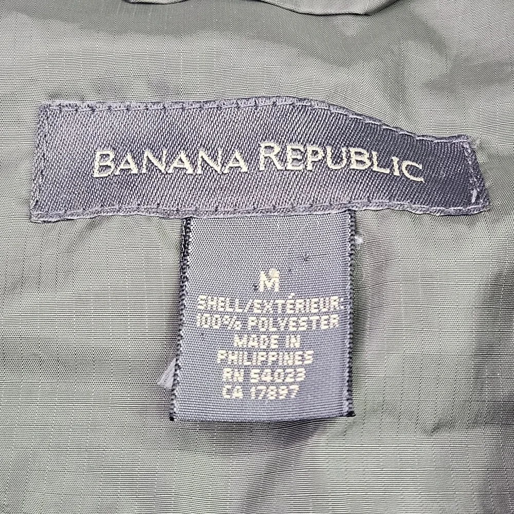 Banana Republic Jacket Men's Medium Green Full Zip Windbreaker Packable (Flaws)